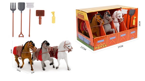 Farm animal plastic race horse model toy