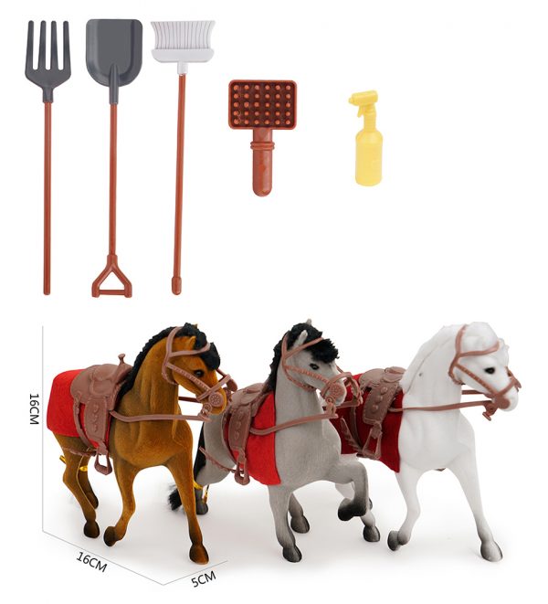 Farm animal plastic race horse model toy