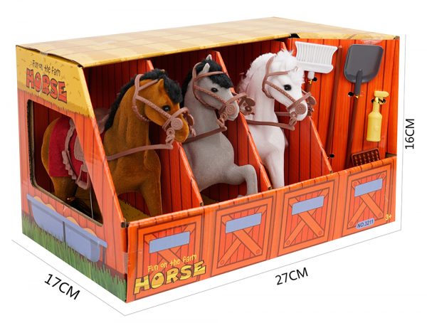 Farm animal plastic race horse model toy