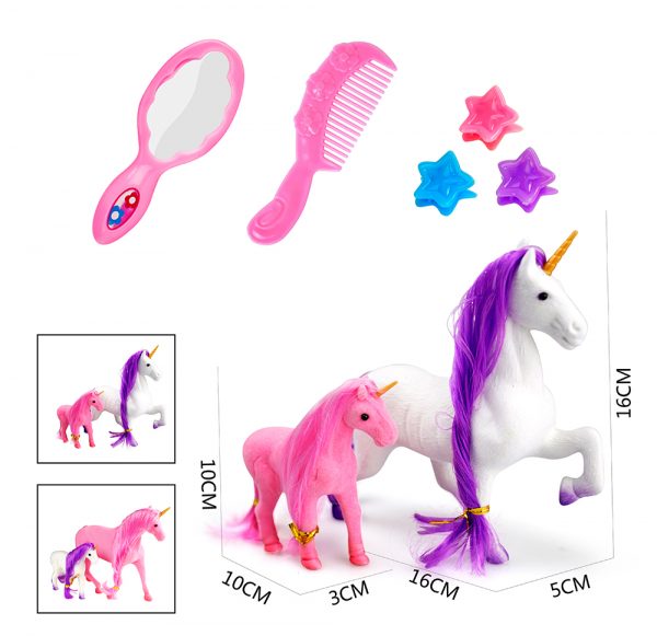 Dress up pink plastic unicorn model toy