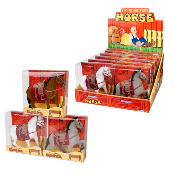 Farm animal vivid plastic race horses toy