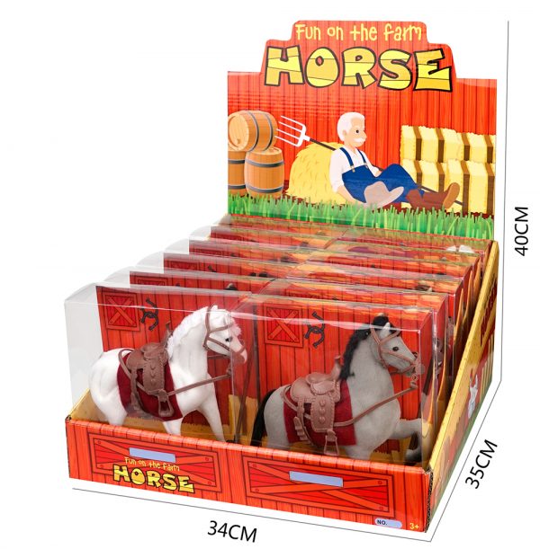 Farm animal vivid plastic race horses toy