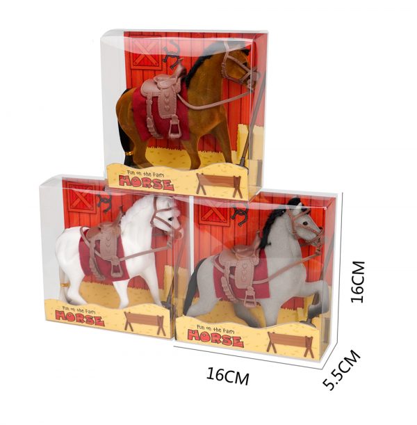 Farm animal vivid plastic race horses toy