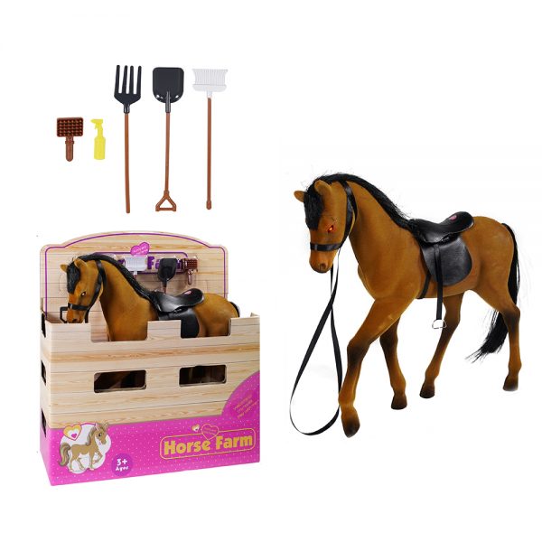 Realistic farm animal figure play set plastic toy horse model