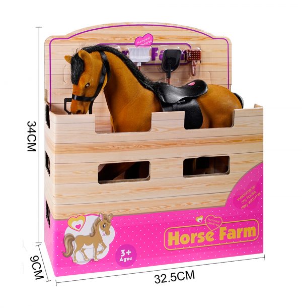 Realistic farm animal figure play set plastic toy horse model
