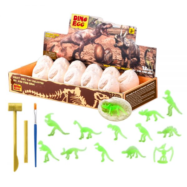 Glow in drak small dinosaur skeleton digging toy excavation kit