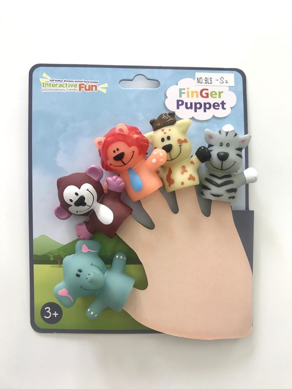 Cute cartoon soft plastic toy vinyl animal finger puppet