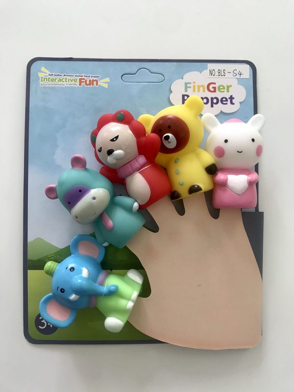 Lovely soft plastic wild animal toy finger puppets