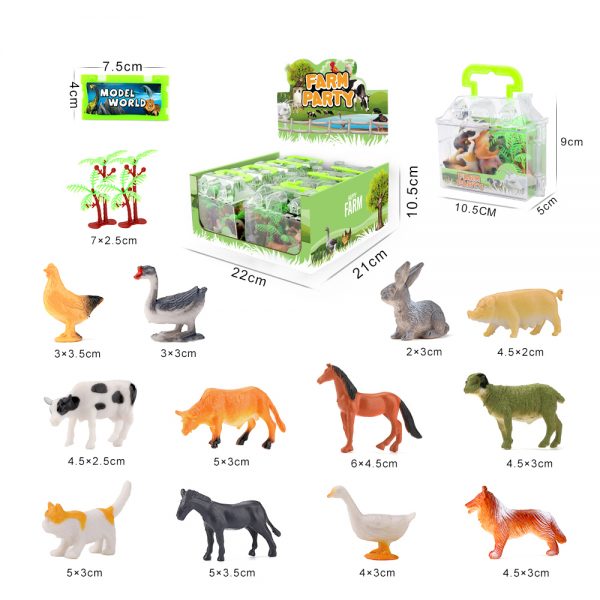 2.5inch small mini PVC Fram Animal Figures Toys