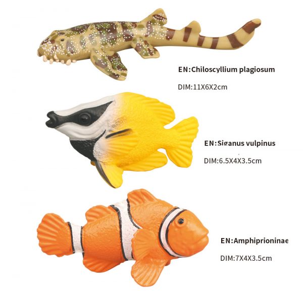 Realistic small plastic fish model sea animal figure toys