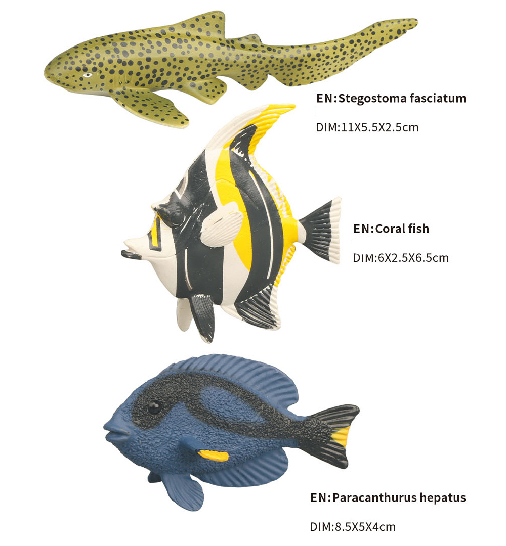 Realistic small plastic fish model sea animal figure toys