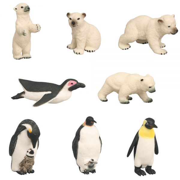 Small plastic penguin bear model polar animals figure toy