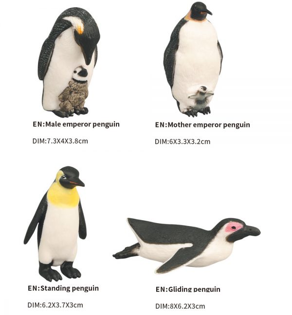 Small plastic penguin bear model polar animals figure toy