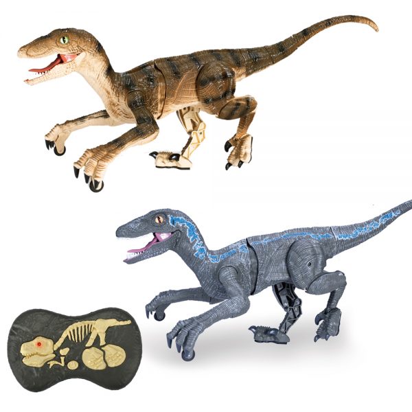 2.4G 5channel velociraptor plastic model radio control dinosaur toy with light and music