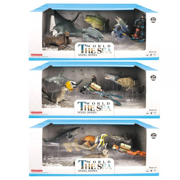 Vivid solid hand painted deep ocean shark fish model solid pvc toy mini sea animal
