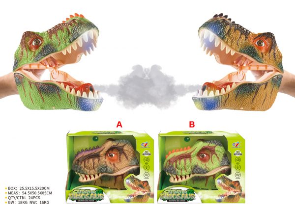 Hand puppet bubble spray dinosaur toys