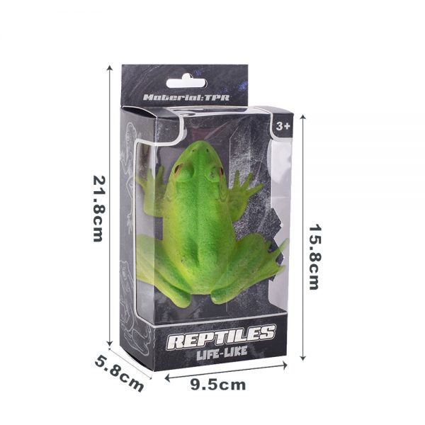 Reptile figure tpr material soft green plastic frog model toy