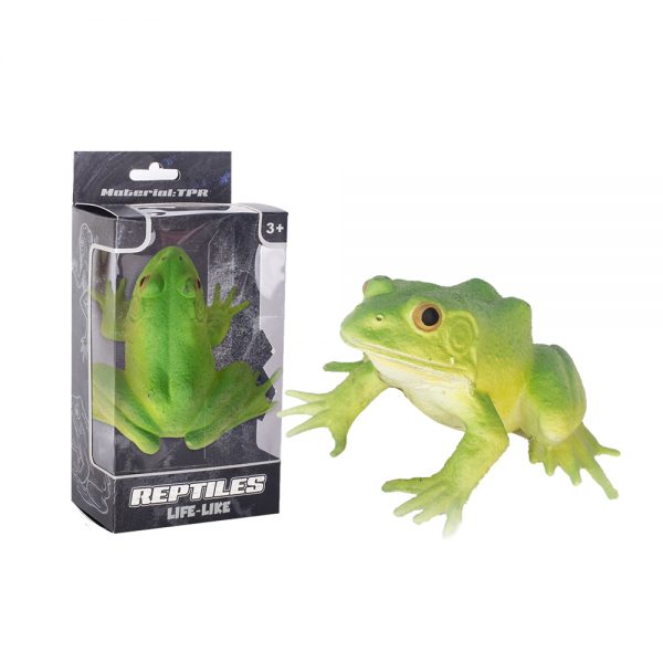 Reptile figure tpr material soft green plastic frog model toy