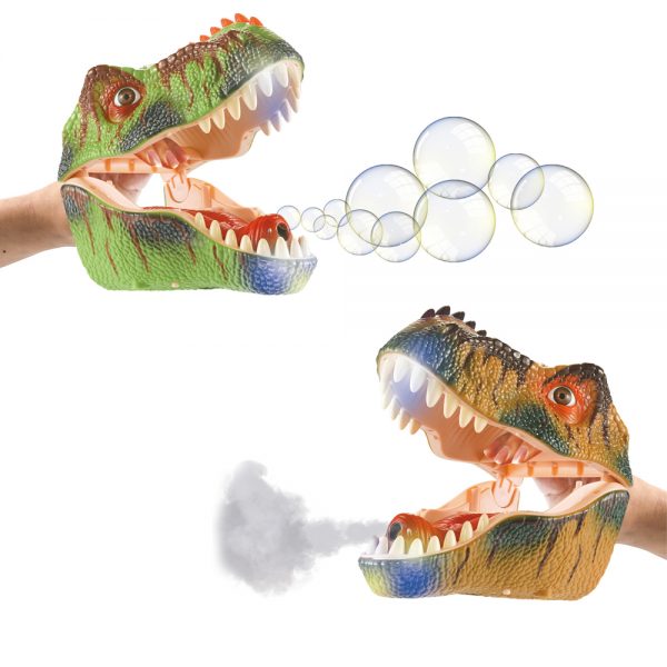 Hand puppet bubble spray dinosaur toys
