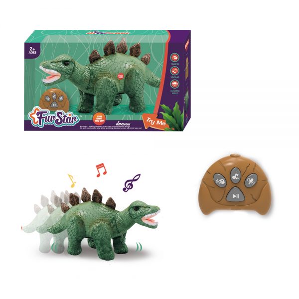 Sound music walking rc dinosaur plush toy