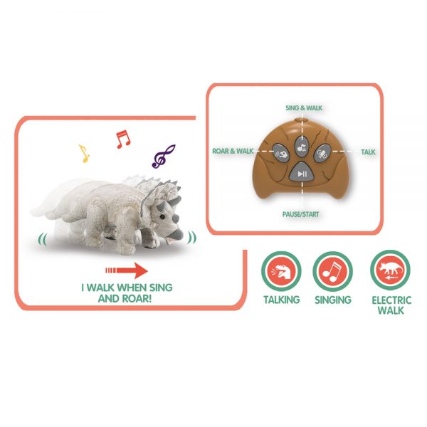 Remote control music sound walking plush dinosaur rc toys
