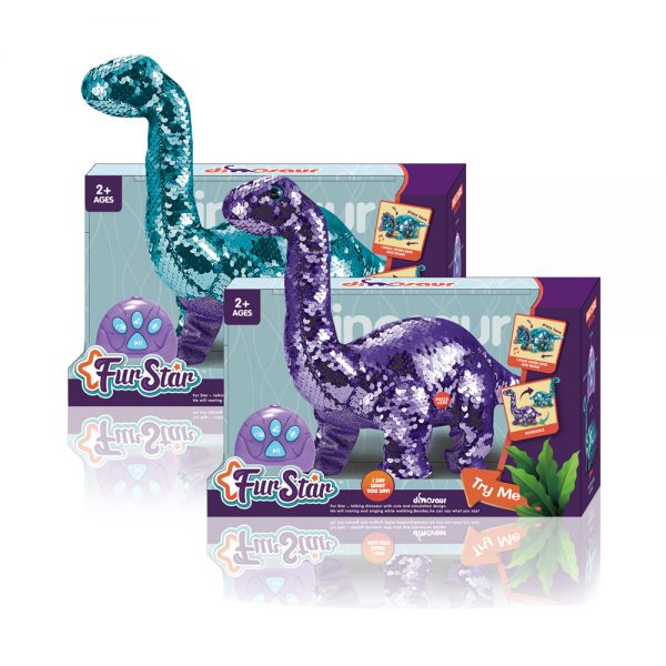 Sequins plush music sound walking toy remote control dinosaur