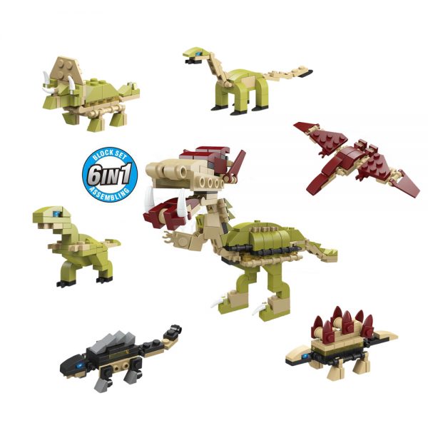 Mini dinosaur wildlife animal block figure promotional plastic toy