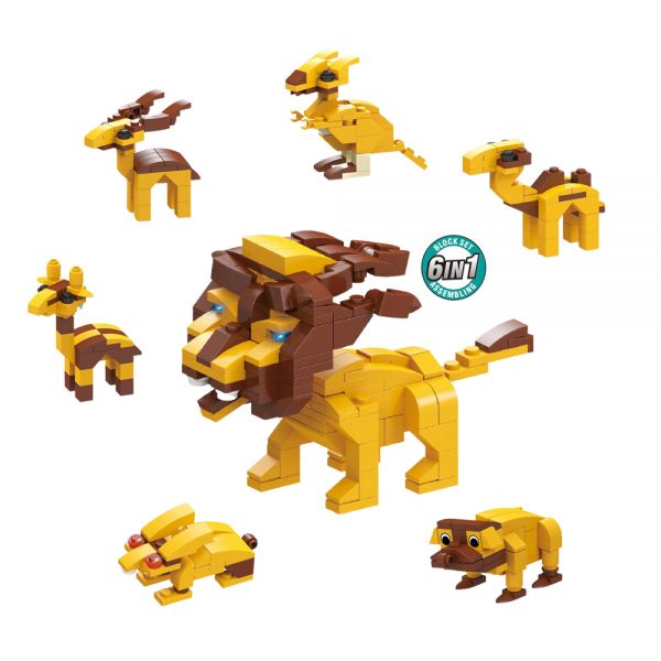 Mini dinosaur wildlife animal block figure promotional plastic toy