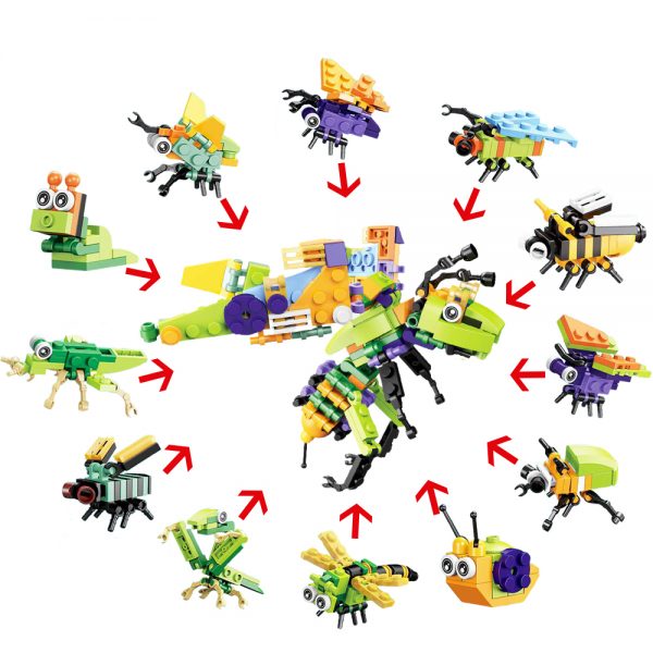Mini block gift plastic animal insect brick figure capsule toy