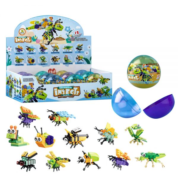 Mini block gift plastic animal insect brick figure capsule toy