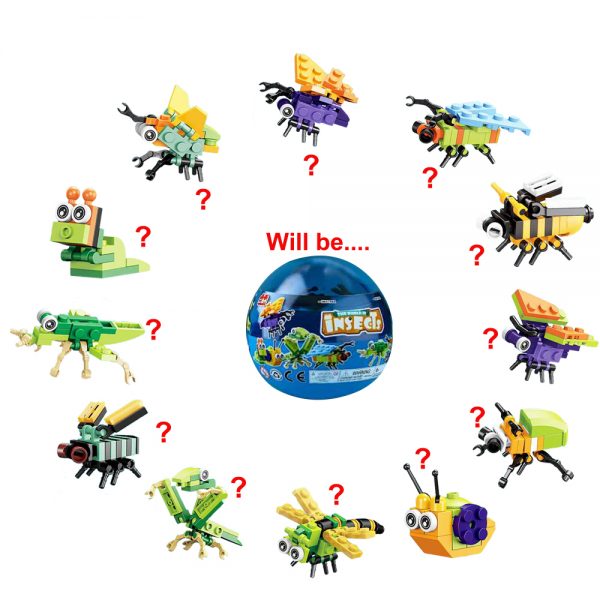 Mini block gift plastic animal insect brick figure capsule toy
