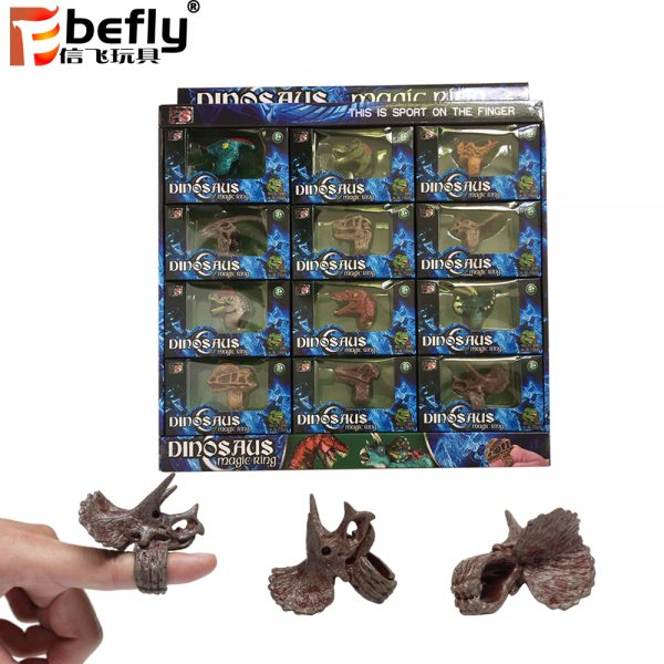 12 kinds plastic finger dinosaur ring toy