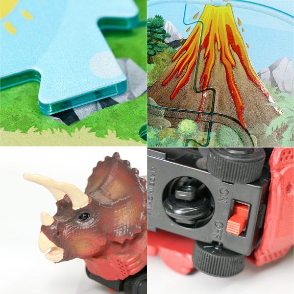 Electric plastic track car puzzle toy