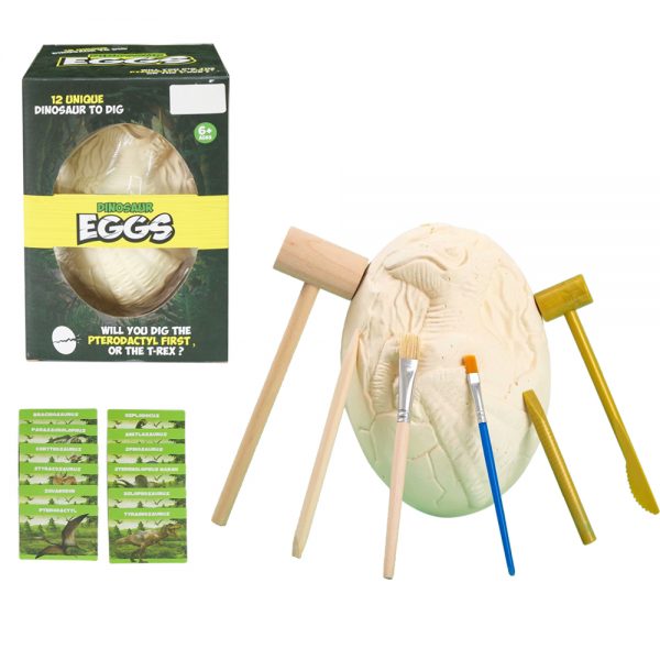 12kinds dinosaur skeleton fossil in 1 18cm Discover excavation big dino egg dig it out kit toy