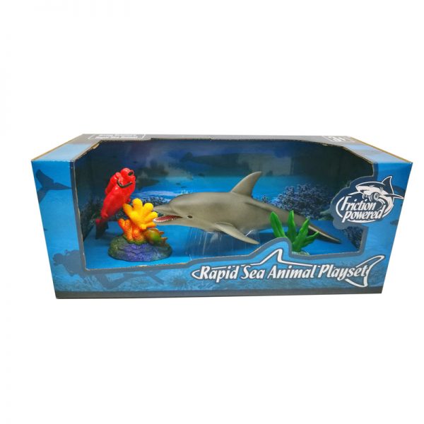 Relistic model sea animal dolphin friction car toy