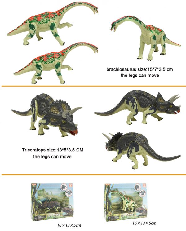 Movable legs Brachiosaurus Triceratops dinosaur mini pvc toy figures