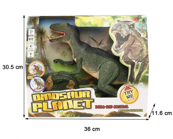 Shake head roar light up eye plastic dinosaur remote control toy