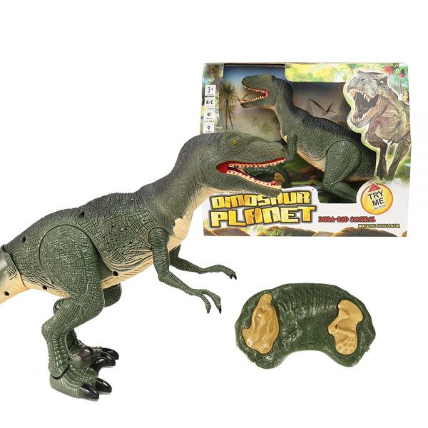 Shake head roar light up eye plastic dinosaur remote control toy