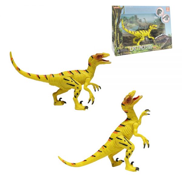 Yellow movable Velociraptor model plastic dinosaur action figure toy