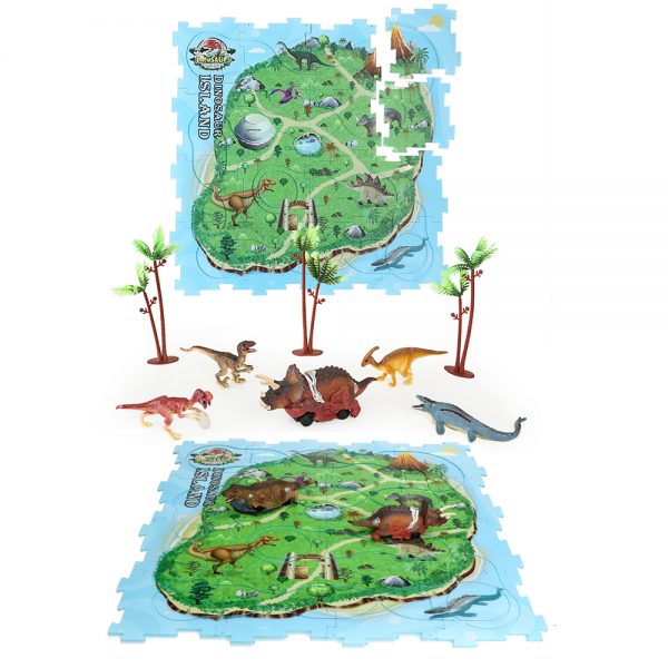 Dinosaur electric car slot toy puzzle track play set