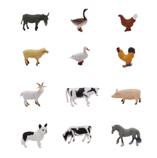 PVC solid toy small plastic farm animal figurines