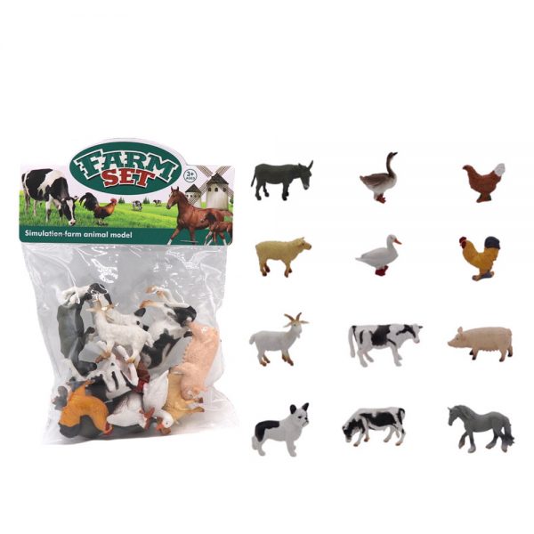 PVC solid toy small plastic farm animal figurines