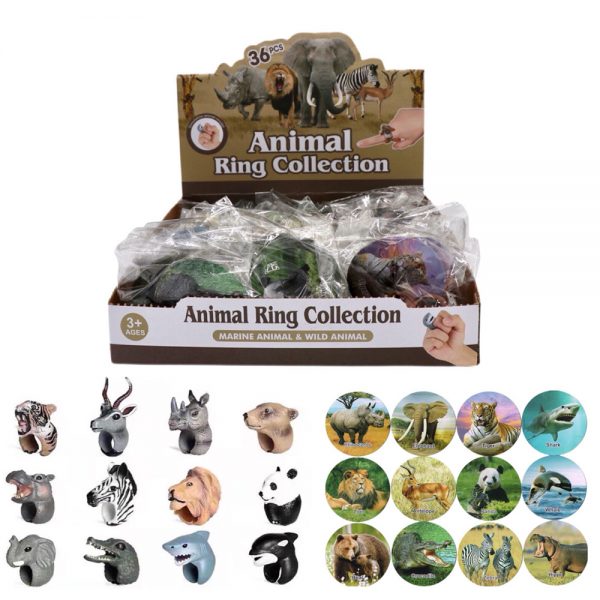 Vivid PVC animal shape finger ring small toys
