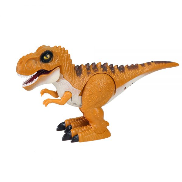 Cartoon T-rex model plastic infrared dinosaur walking radio control toy with light and sound