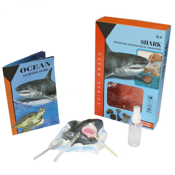 Realistic shark plaster model STEM sea excavation kit archaeological fossils toy