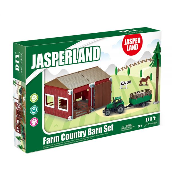 Horse stable plastic farm house toy with tractor