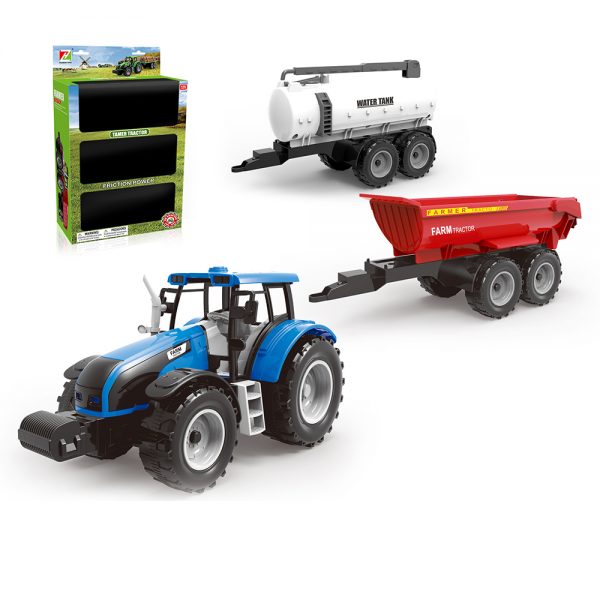 Farm play set plastic friction tractor toy