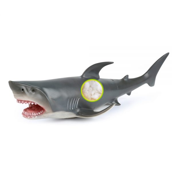 Realistic shark model cotton stuffed vinyl sea animal soft toy