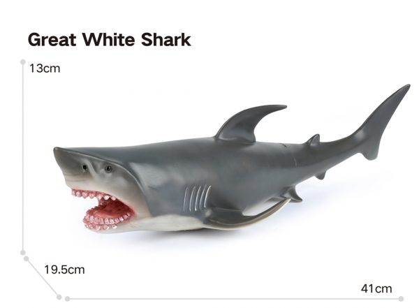 Realistic shark model cotton stuffed vinyl sea animal soft toy