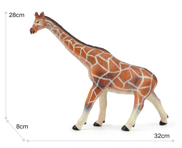 12inches zoo animal giraffe toy soft plastic toy vinyl animal model with cotton filler